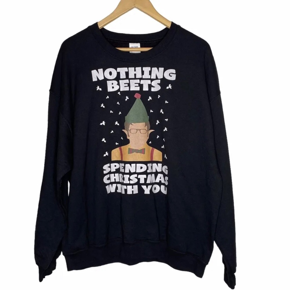 Ugly Christmas Holiday Sweatshirt Men’s size XL Blue Long Sleeve Festive Top